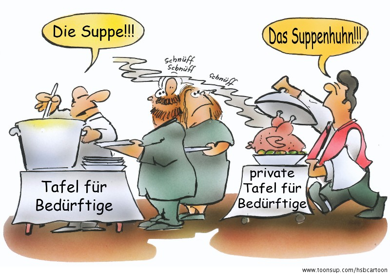 Cartoon: Tafel für Bedürftige 1