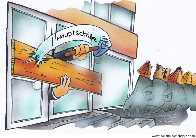Cartoon: Schließung Hauptschulen 1