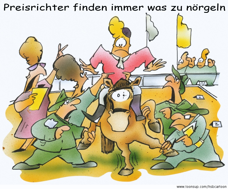 Cartoon: Preisrichter im Pferdesport 1