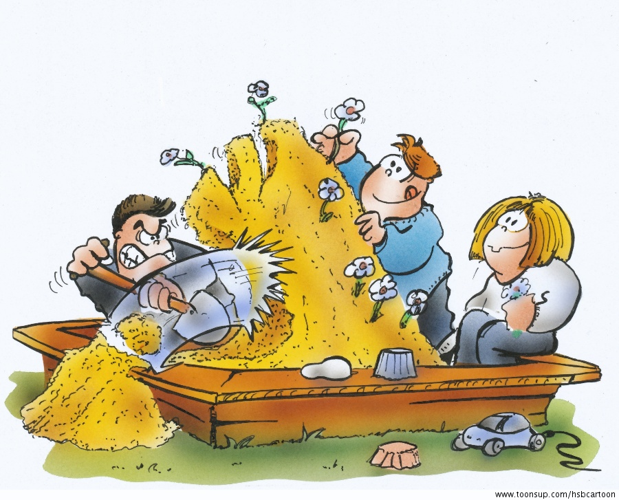 Cartoon: sandpits love affair 1