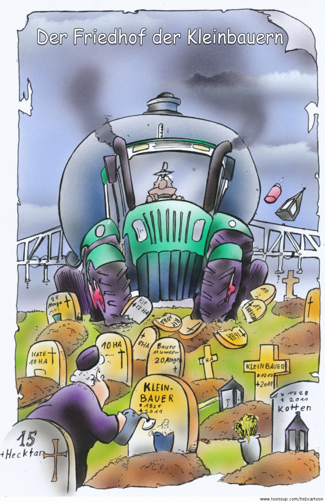 Cartoon: Friedhof der Kleinbauern 1