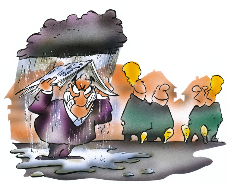 Cartoon: im Regen stehen 1