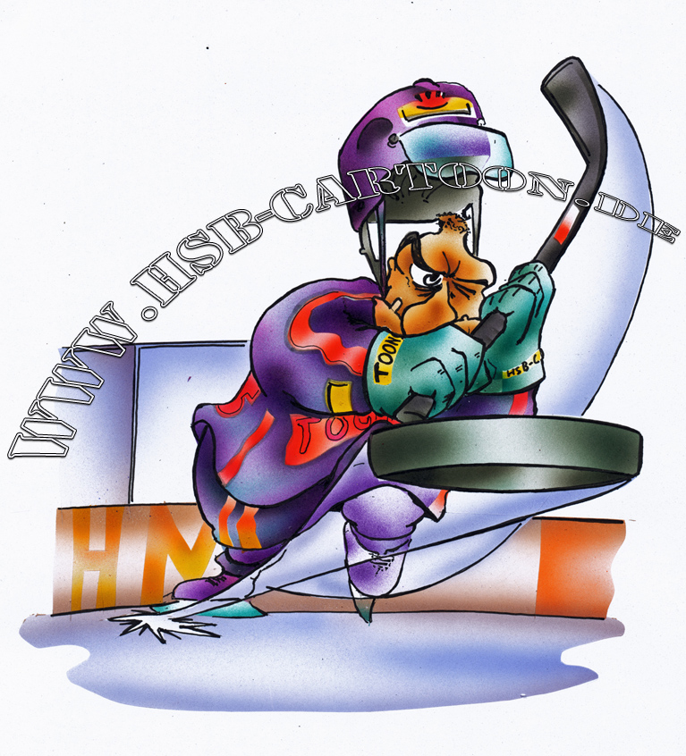 Cartoon: ice hockey player 1