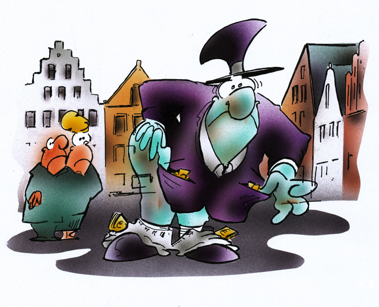 Cartoon: gläsener Politiker 1