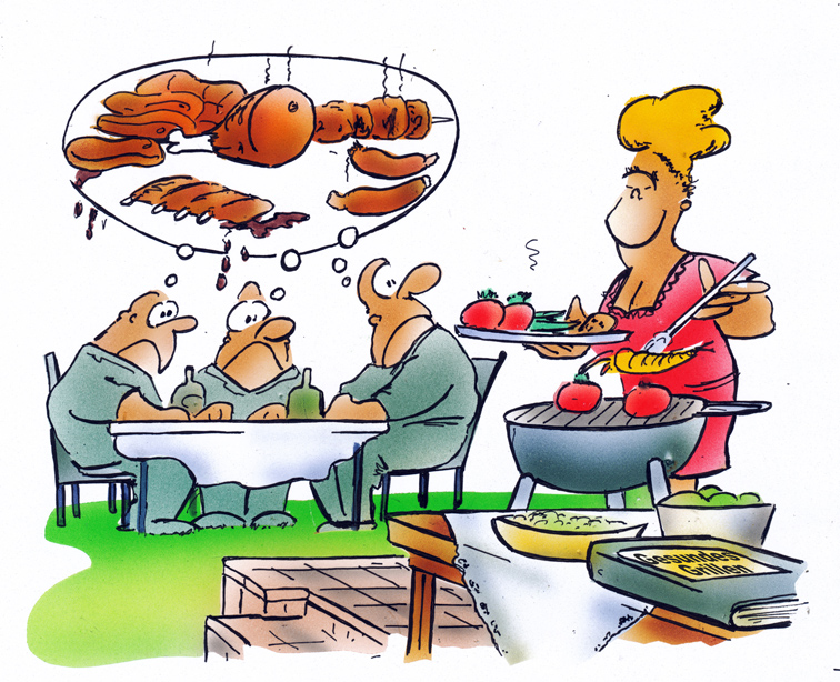 Cartoon: Grillen 1