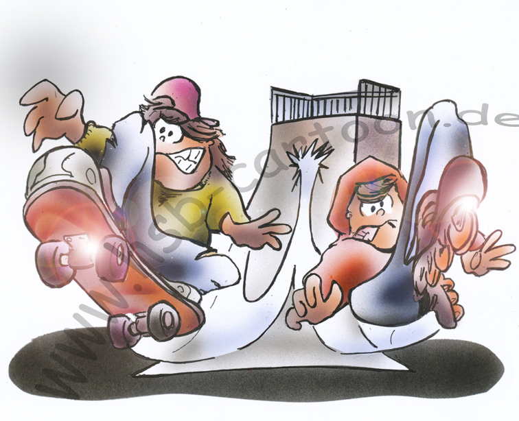 Cartoon: skateboard 1