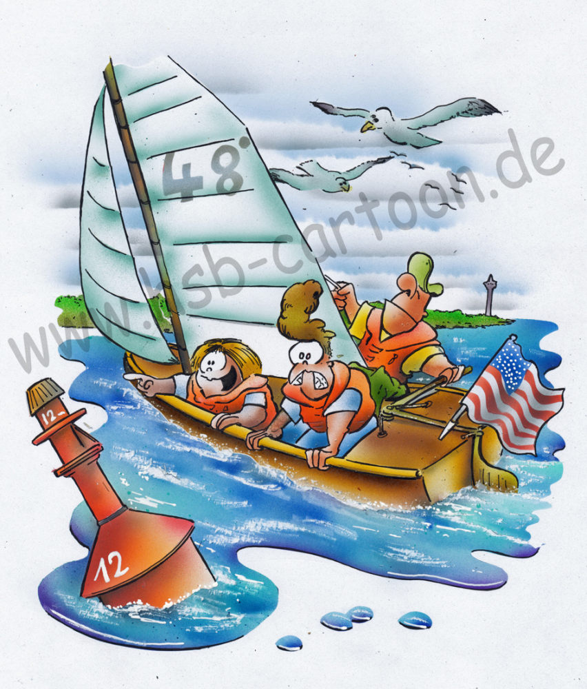 Cartoon: sailing away 1