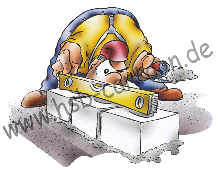 Cartoon: Maurer (bricklayer) 1