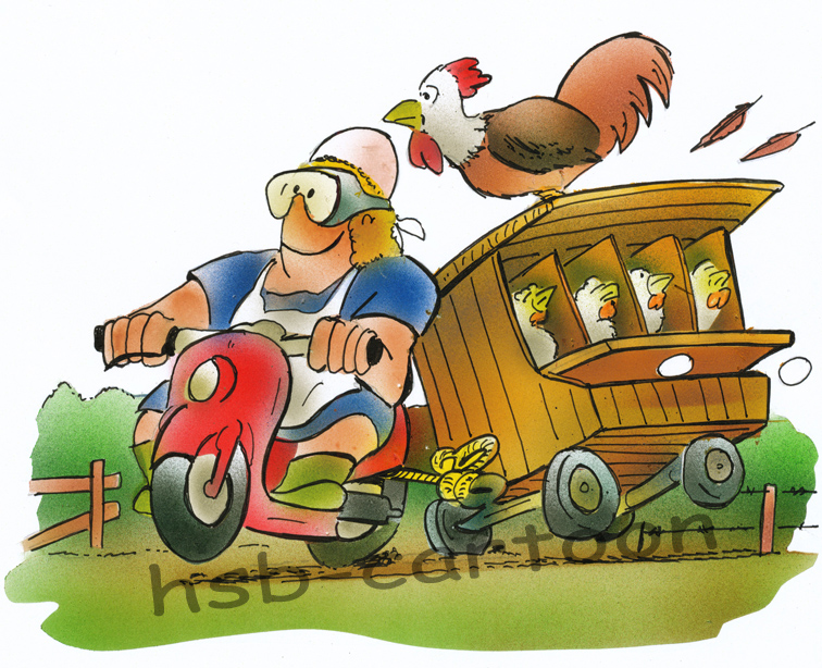 Cartoon: Mobiler Hühnerstall 1