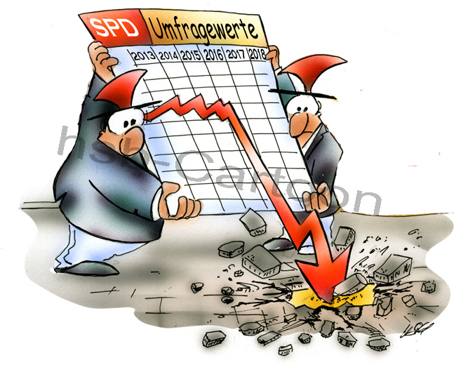 Cartoon: SPD Umfragewerte 1