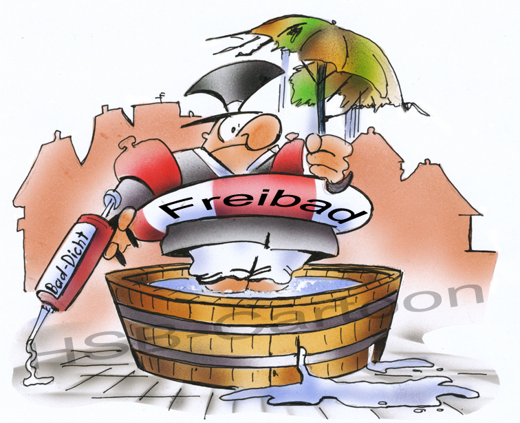 Cartoon: Freibäderschließung 1