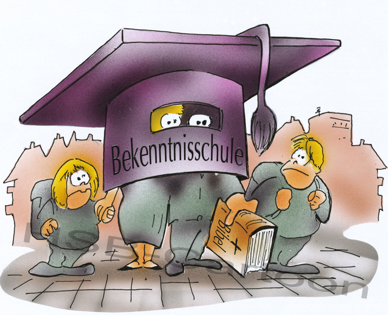 Cartoon: Bekenntnisschule 1