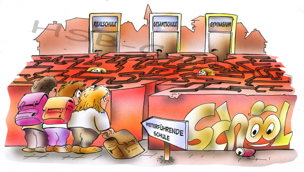 Cartoon: Schullabyrinth 1