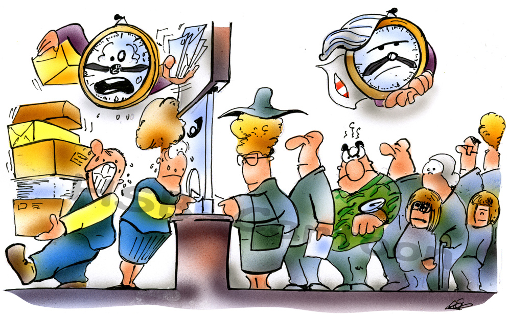 Cartoon: Am Postschalter 1