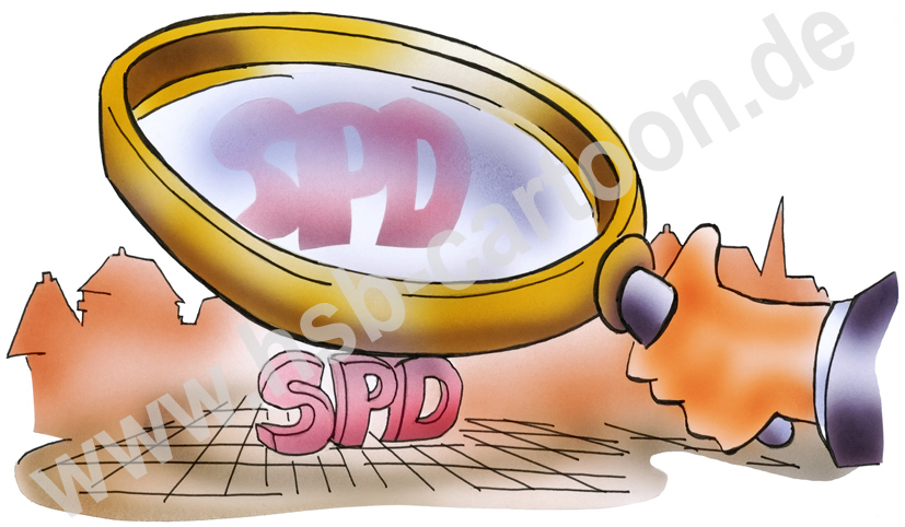 Karrikatur: SPD unter der Lupe 1