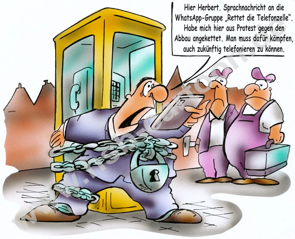 Karrikatur: Telefonzelle 1