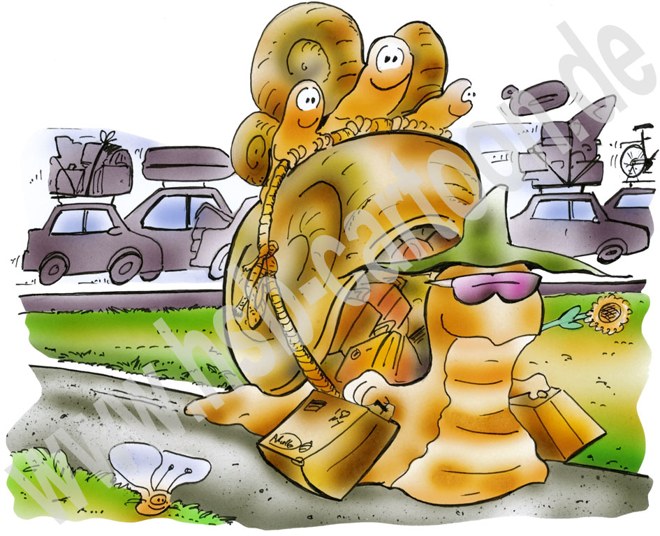 Karrikatur: Entspannter Urlaub 1