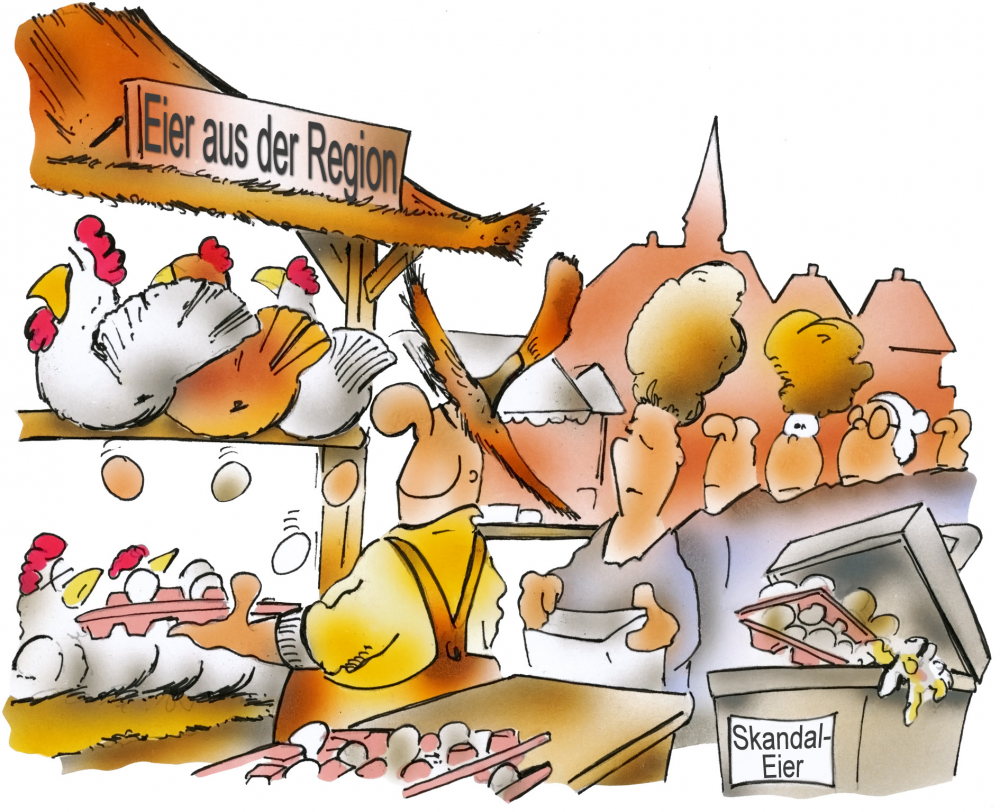 Caricature: Eierskandal 1