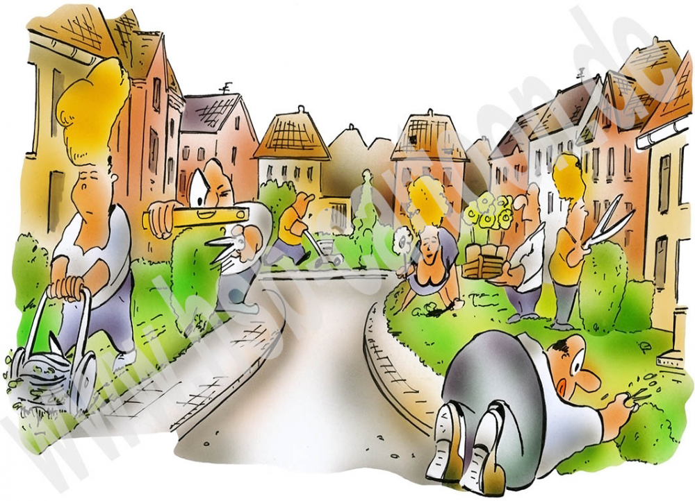 Caricature: Vorgarten 1