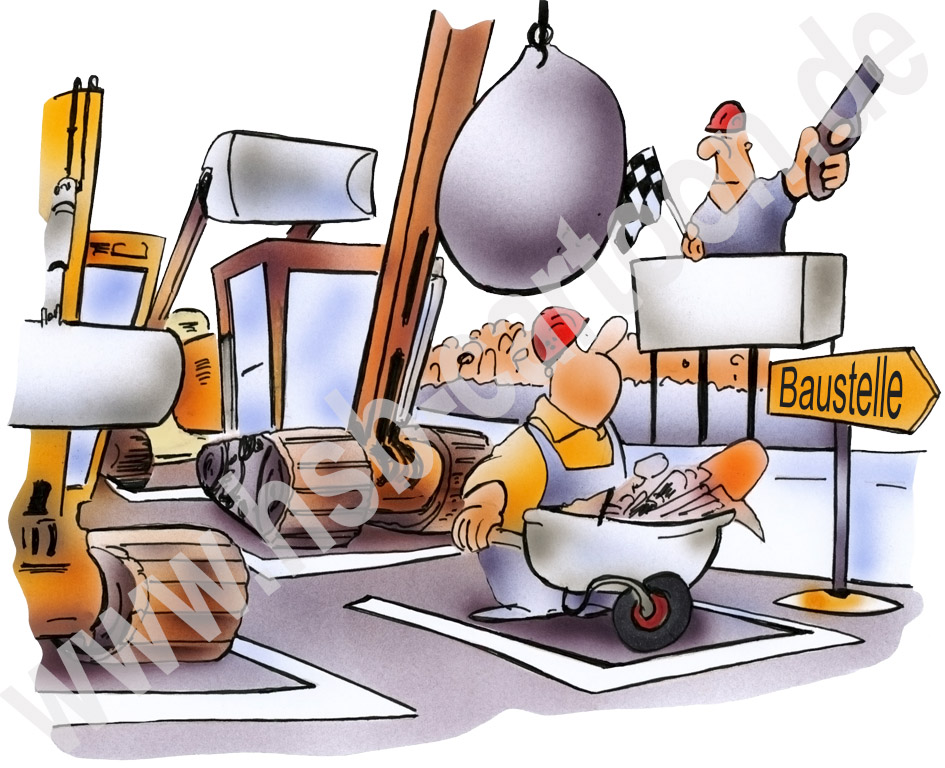 Karrikatur: Baustellenstart 1