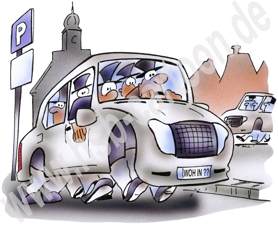 Karrikatur: Parkplatzsuche 1