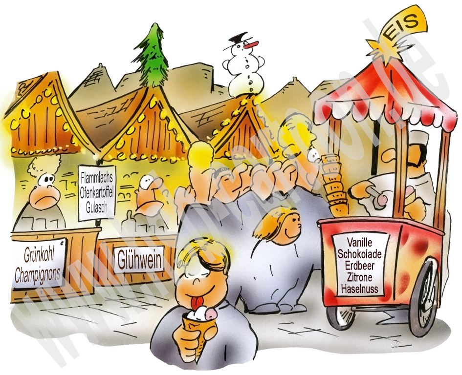 Caricature: Weihnachtsmarkt 1