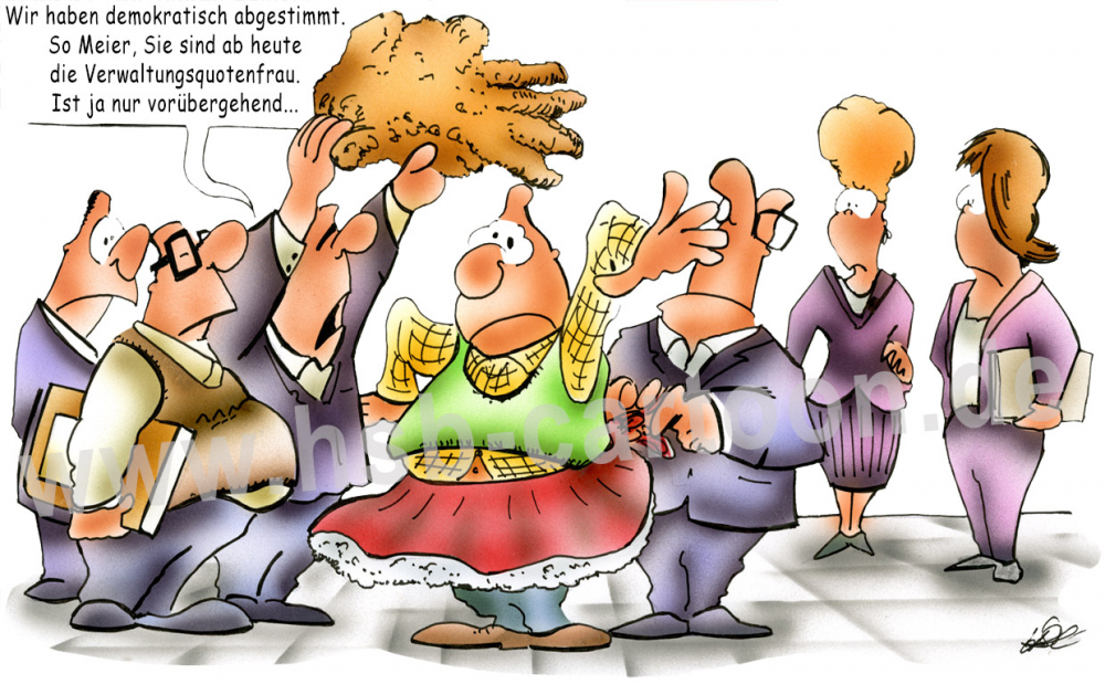Cartoon: Quotenfrau 1