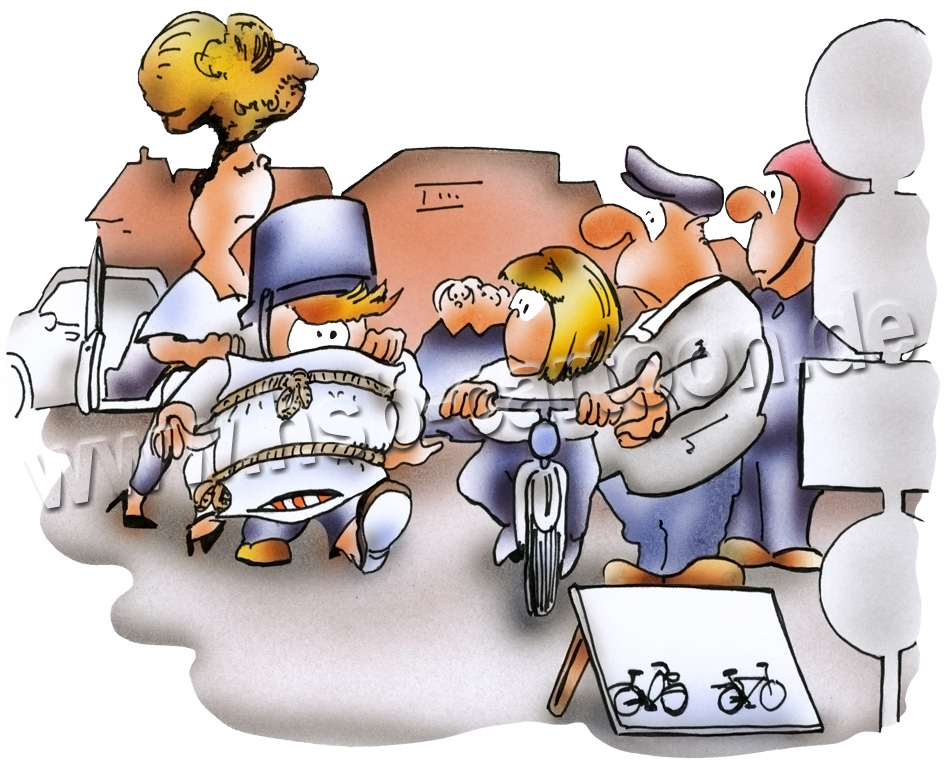 Caricature: Fahrradfahren 1