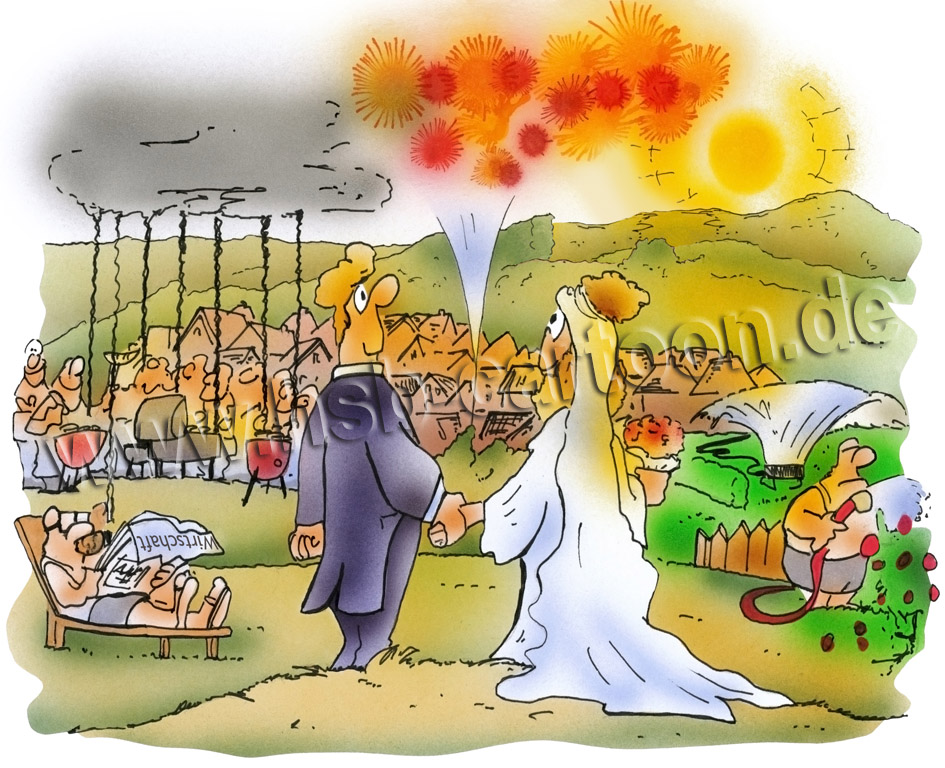 Caricature: Brandgefahr 1