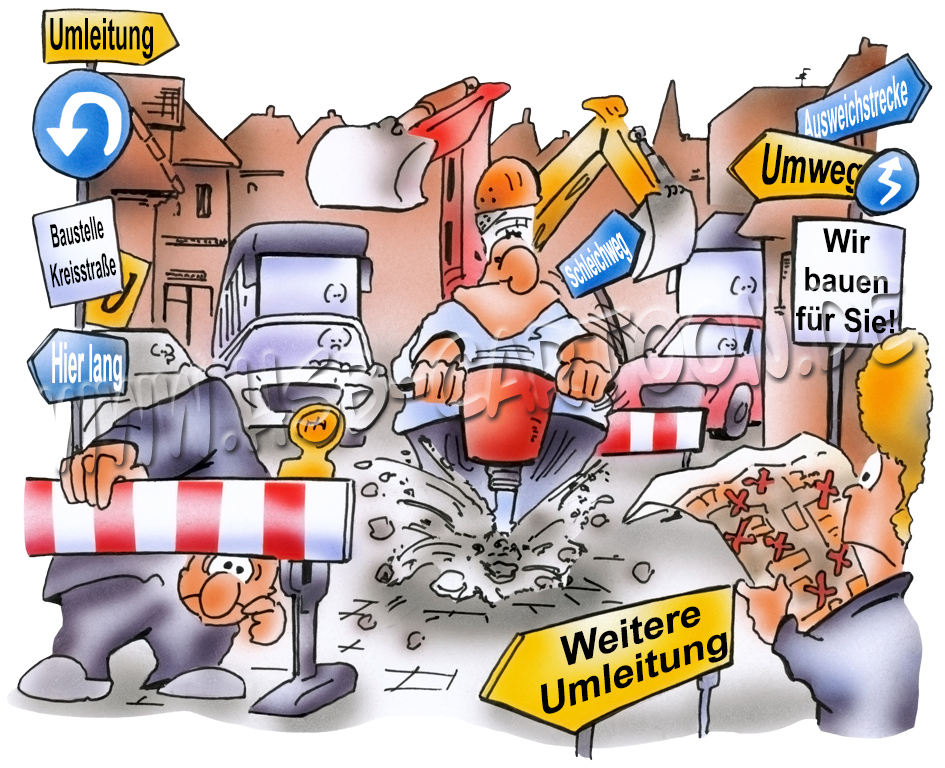 Cartoon: Straßenbaustelle 1
