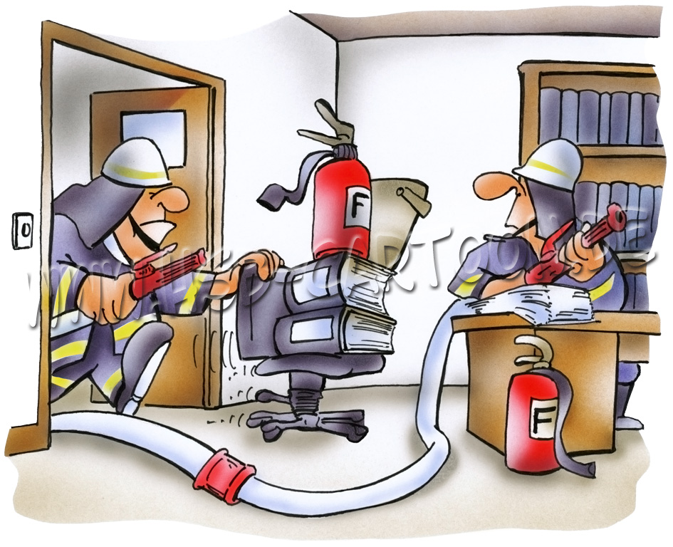 Karrikatur: Feuerwehr 1