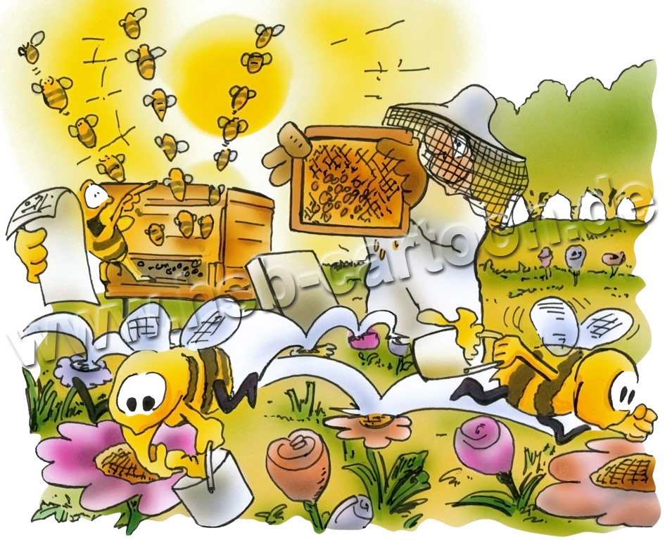 Karrikatur: Fleißige Bienen 1