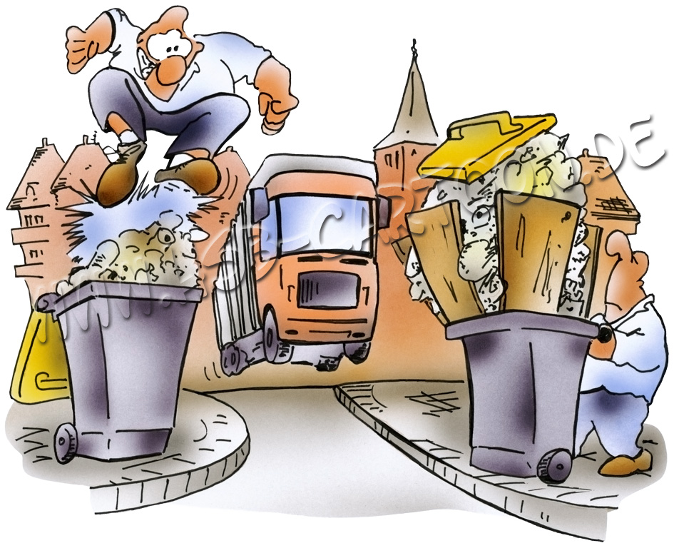 Caricature: Gelbe Tonnen 1