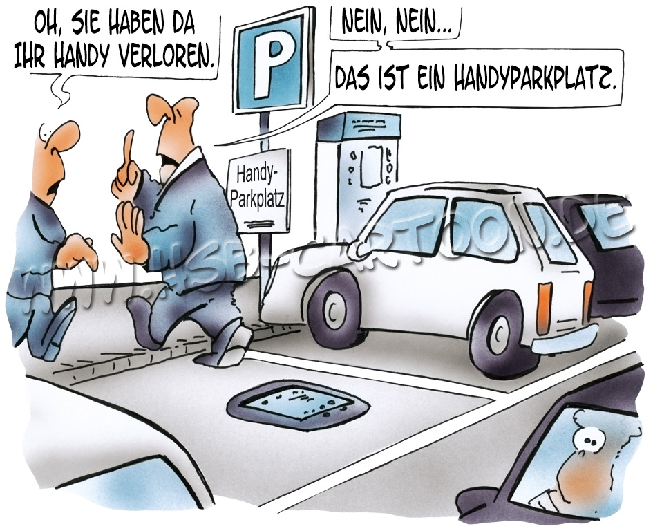 Karrikatur: Handyparkplatz 1