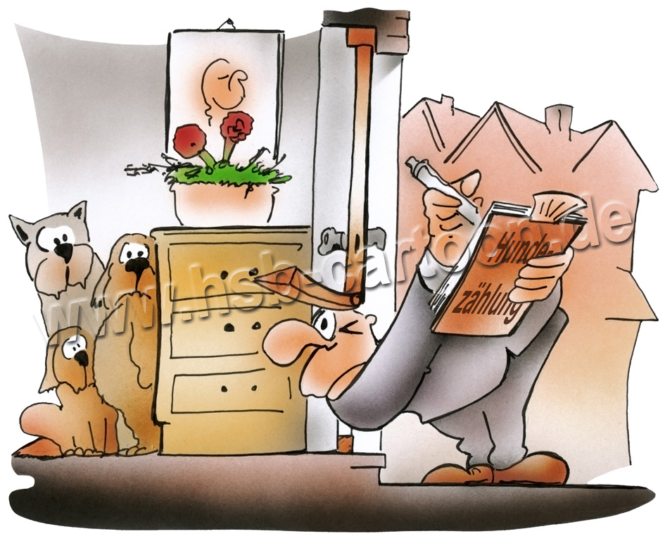 Karrikatur: Hundezählung 1