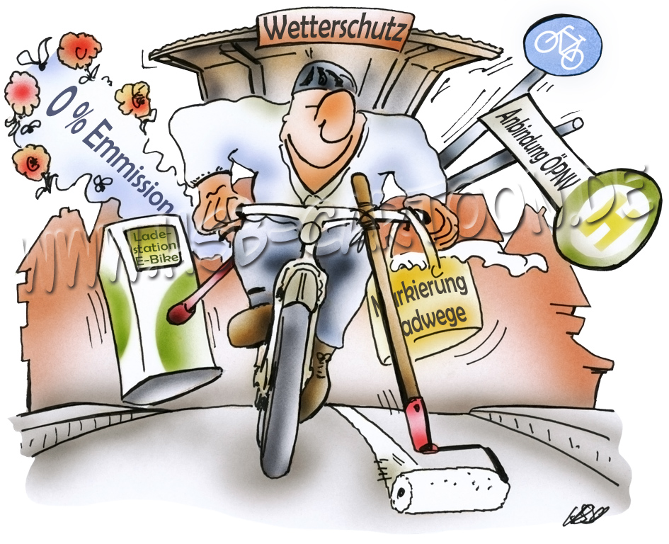 Cartoon: Radfahrerfreundliche Innenstadt 1
