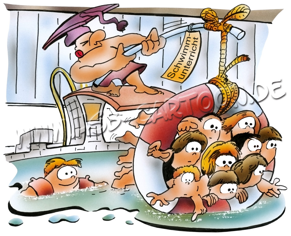 Cartoon: Schwimmkurs 1