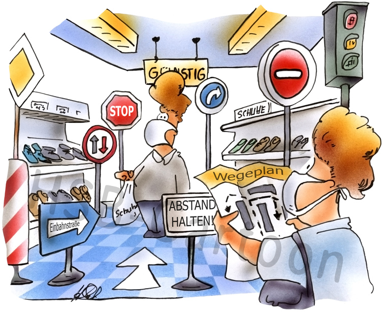 Cartoon: Schilderwald im Einzelhandel 1