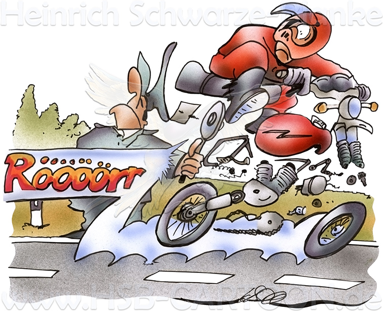Cartoon: Motorradfahrverbot 1