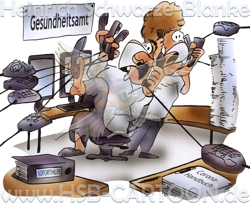 Cartoon: Gesundheitsamt in der Krise 1