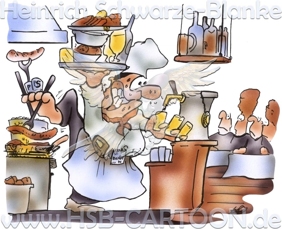 Cartoon: Personalmangel in der Gastronomie 1
