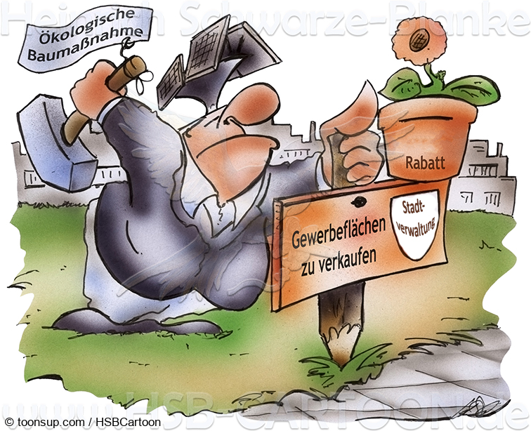 Caricature: Öko Gewerbegebiet 1