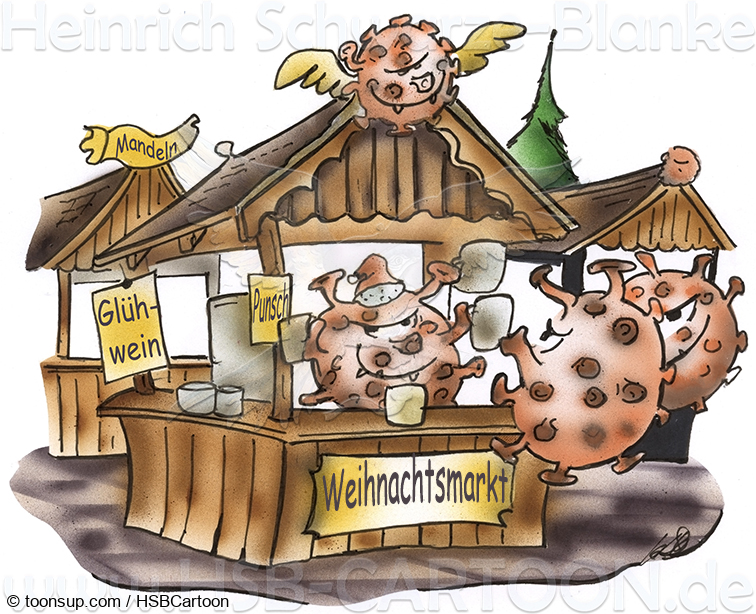 Cartoon: ungebetene Weihnachtsmarktbesucher 1