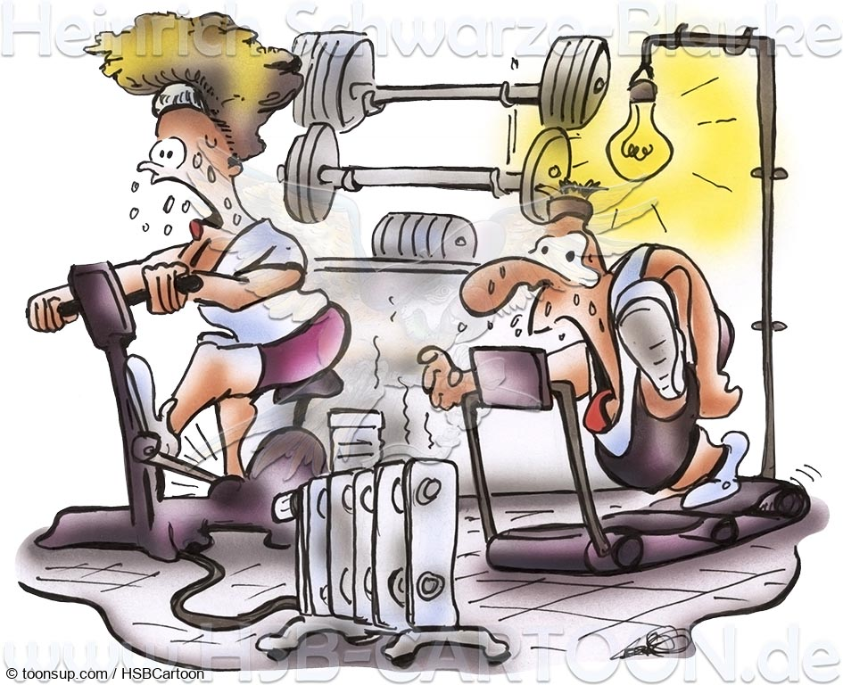 Cartoon: Energieproduzent Fitnessstudio 1