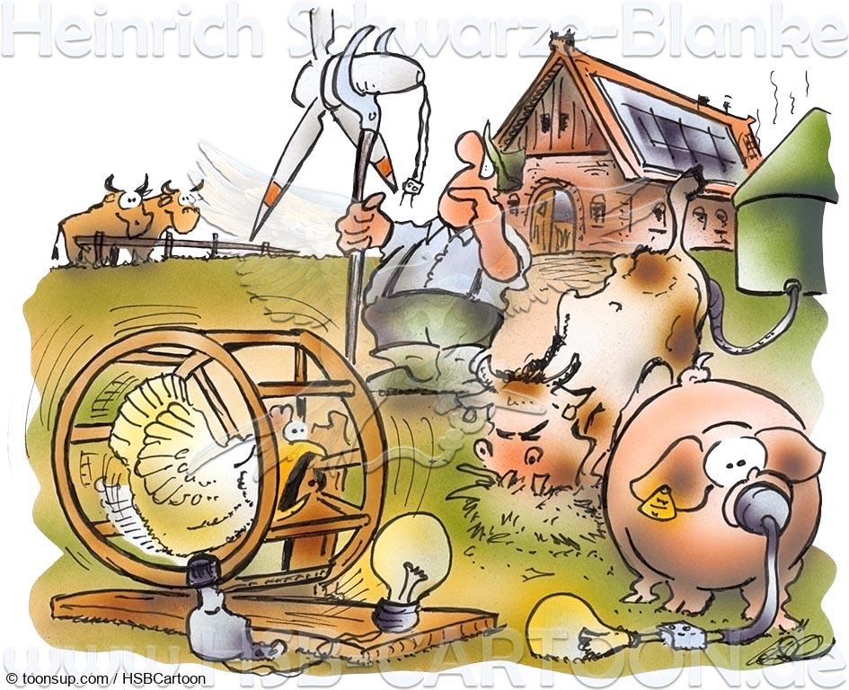 Cartoon: Energieautarker Bauernhof 1
