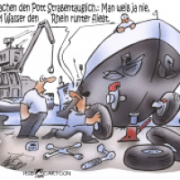 Binnenschifffahrt auf dem Trockenen