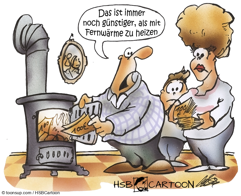Caricature: teure Fernwärme 1