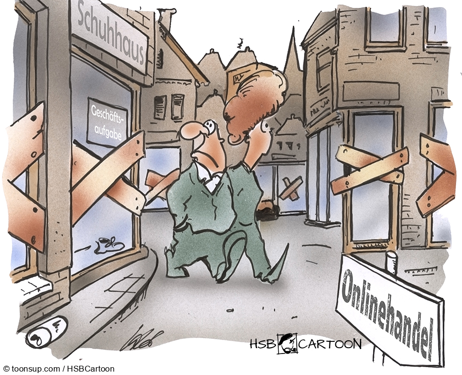 Caricature: Einzelhandelssterben 1