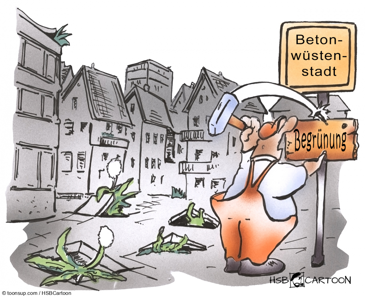 Caricature: Stadtbegrünung 1