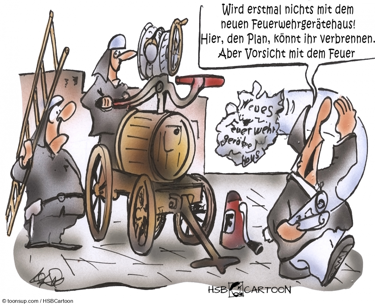 Caricature: Investition Feuerwehr 1